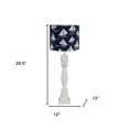 thumbnail image 2 of 30" Distressed White Candlestick Table Lamp With Navy Sailboat Shade, 2 of 8