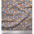 thumbnail image 1 of Soimoi Gray Poly Georgette Fabric Leaves,Oaknut & Porcupine Cartoon Print Sewing Fabric BTY 52 Inch Wide, 1 of 1