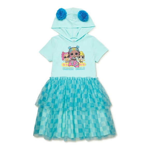 L.O.L. Surprise! Girls Gamer Cosplay TuTu Dress with Hood, Sizes 4-12