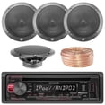 thumbnail image 1 of Kenwood KDC168U Car CD Player Receiver Bluetooth USB AUX Radio - Bundle Combo With 2x L65-S 6-1/2 Inch Full Range Black Car Component Speakers + Enrock 50 Foot 18 Gauge Speaker Wire, 1 of 5