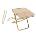 thumbnail image 4 of Taburete plegable con asiento de tela Oxford, soporte resistente, silla de pesca portátil, resistente Caqui, 4 of 8