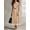 Apricot, variant on Women's Apricot Geometric Striped Sleeveless Shirt Dress, Belted Waist A-Line Midi Dress, Elegant Casual Dress For Work, Vacation & Party