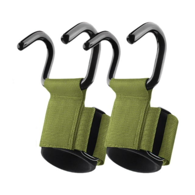 Fitness Levantamiento de pesas Gancos de muñeca acolchada Servicio pesado Sin ejercicio Slip Santio de levantamiento de gimnasia para hombres Mujeres Verde