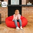 thumbnail image 3 of Big Joe Classic Bean Bag Chair for Kids Bedroom and Reading Nook, Easy-Clean Red, Durable Nylon Polyester Blend, 2 feet Refillable, 3 of 10