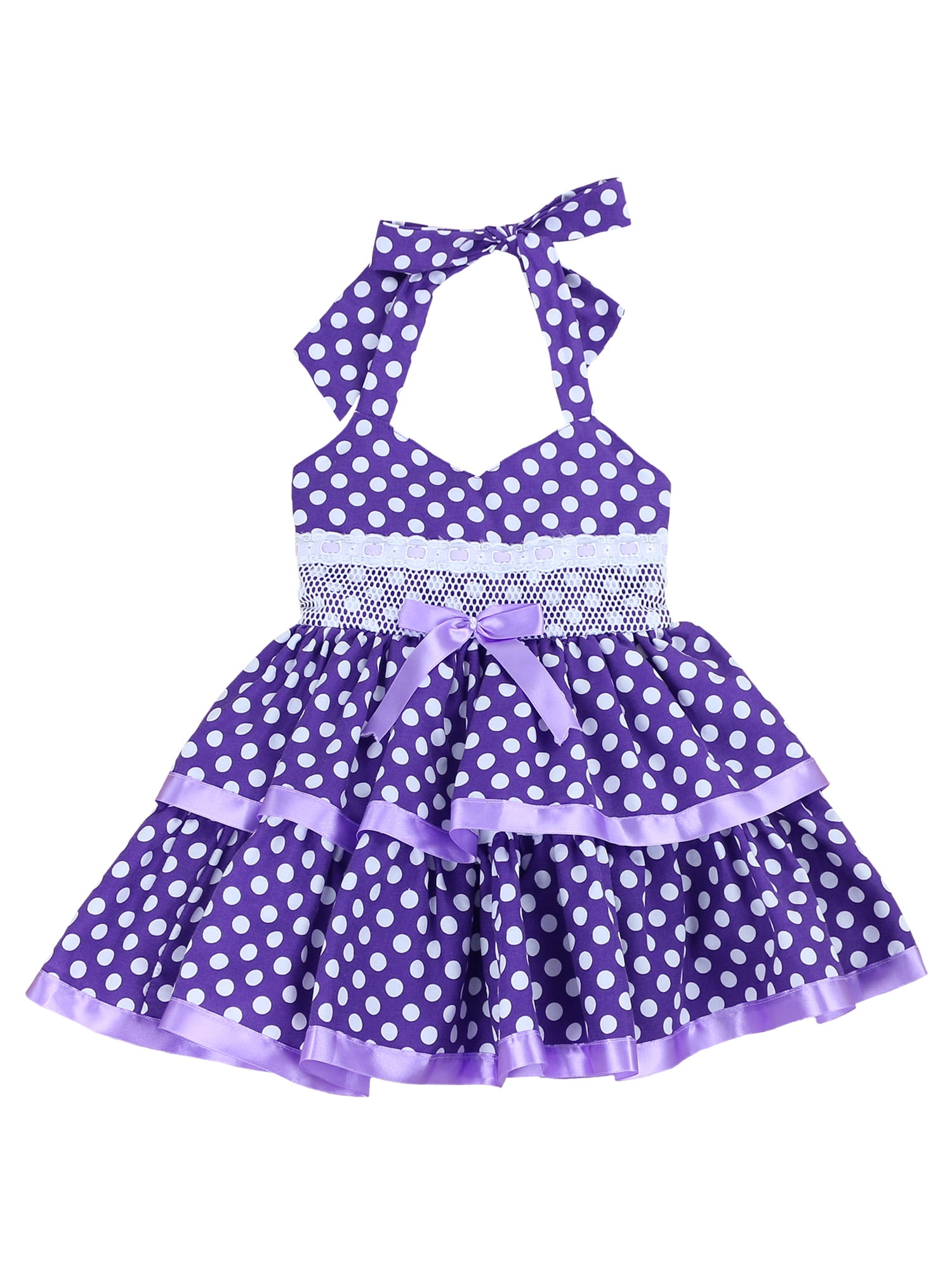 purple polka dot dress