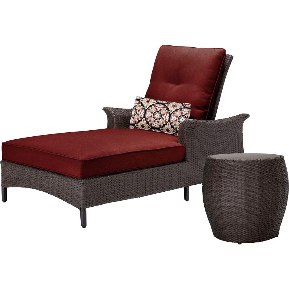 Hanover Gramercy Seating Set - Furniture set - 2-piece (side table, chaise lounge chair) - crimson red - image 1 of 8
