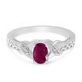 thumbnail image 6 of 14k White Gold Oval Ruby And Diamond Ring, 6 of 6