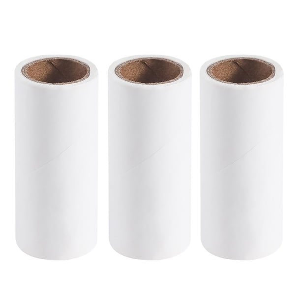Rodillo adhesivo de pelusa de doble cabezal Herramienta raspadora de cabello pegajoso rasgable (papel blanco) Tmvgtek Libre de BPA