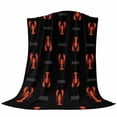 thumbnail image 6 of Red Shrimp Blanket Soft Cozy Warm Throw Blanket for Couch, Plush Fuzzy Flannel Fleece Blankets for Sofa, Black Modern Art Coastal Nautical Bed Blankets Lightweight Gifts for Women, 40"x60", 6 of 9