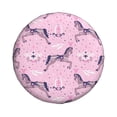thumbnail image 4 of Spare Tire Cover, Exotic Cute Horse Star Pink Wheel Cover Tire Covers For Trailers Car Truck Camper Universal Tire Covering Fits Diameter14"-17", 4 of 4