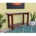 thumbnail image 3 of 32.5"H Acacia Wood 4 Leg Architectural Console Table with Shelf, Mahogany, 3 of 9