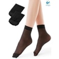 thumbnail image 4 of Deago 10-20 Pairs Women's Ankle High Sheer Nylon Socks Soft Tight Hosiery with Reinforced Toe "Black", 4 of 7