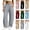 Khaki, variant on Winter Sweatpants for Women Solid High Waist Elastic Drawstring Full Length Casual Pants with Multi Pocket (L, Gray)