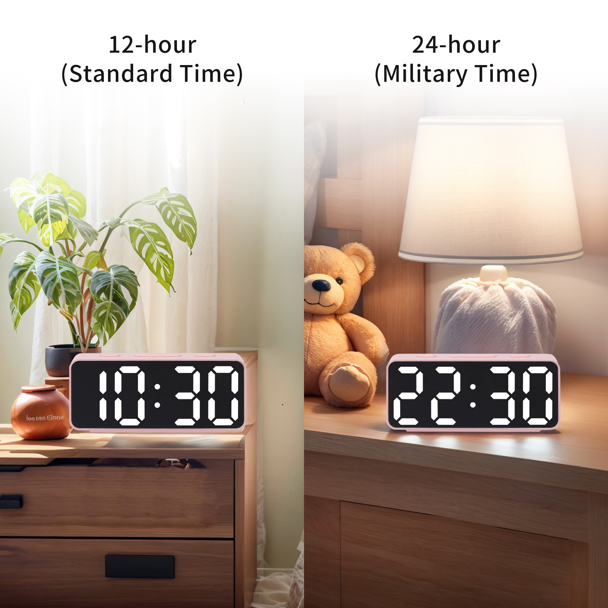 Unique Bargains Digital Alarm Clock for Bedroom Dorm Black 5.1"L x 1.0"W x 2.2"H