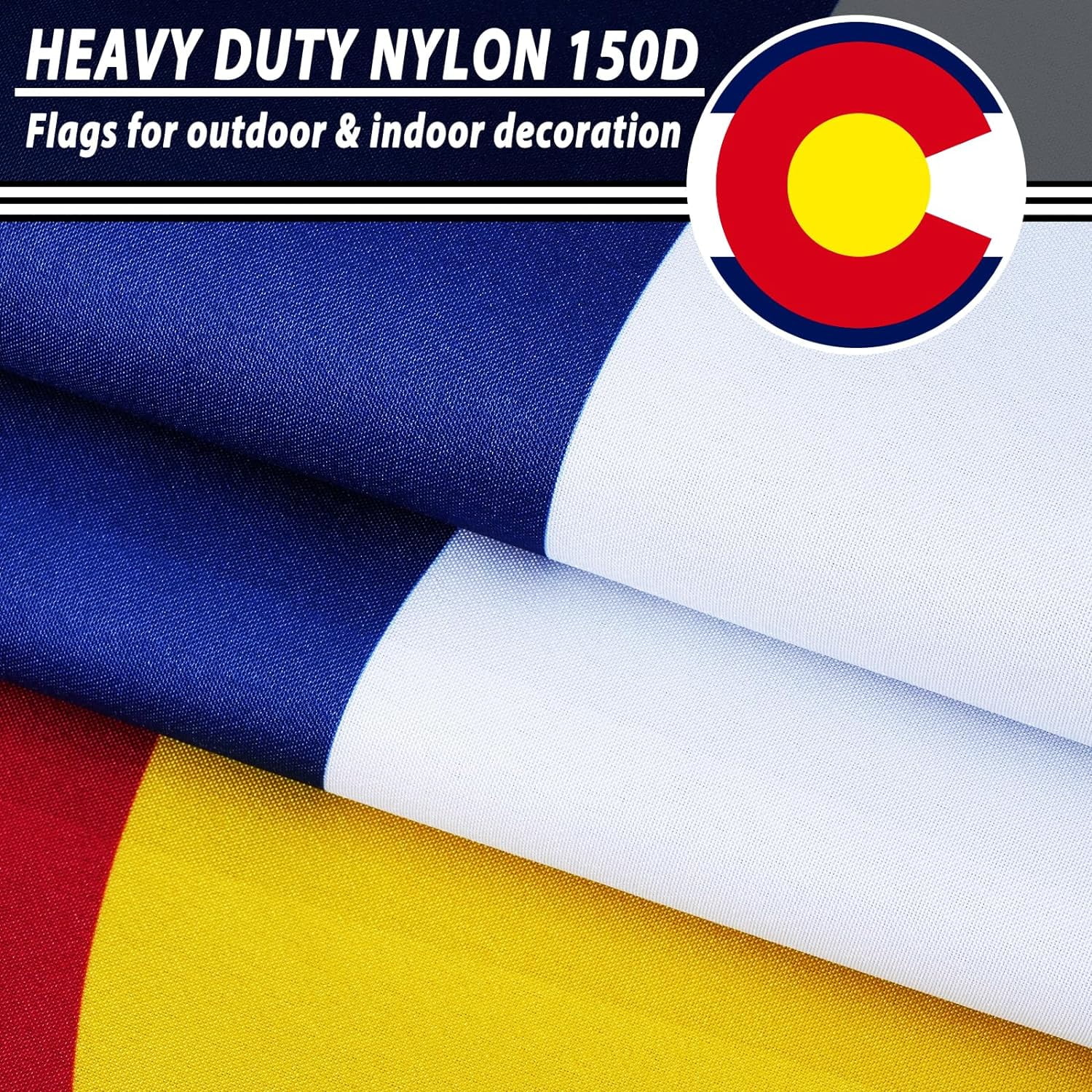 FLAGWIN Colorado Flag 3x5 FT - 3 Ply Double Sided Polyester Colorado State Flag with Brass Grommets - Vivid Color and Fade Proof State of Colorado Flag 3x5 Outdoor