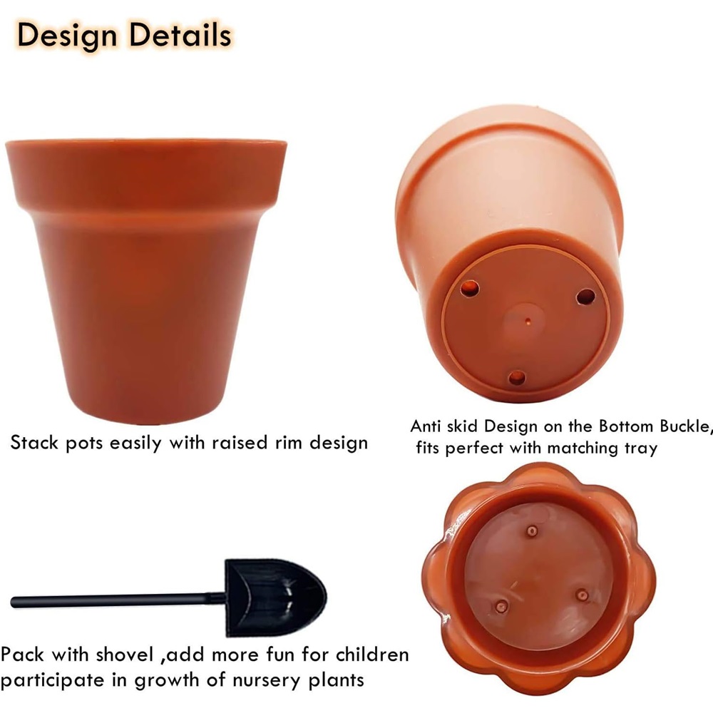 Ebaokuup 30 Pack Cupcake Plant Nursery Pots with Humidity Dome- Small Plastic Flower Pots with Saucers and Shovel for Indoor Outdoor Seedling Succulent Vegetable,30 Packs