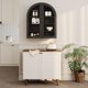 thumbnail image 4 of Bathroom wall-mounted arched medicine gabinete con almacenamiento, over-the-toilet organizer, glass doors, adjustable estantes, para laundry room, kitchen, sala de estar, negra, 4 of 6