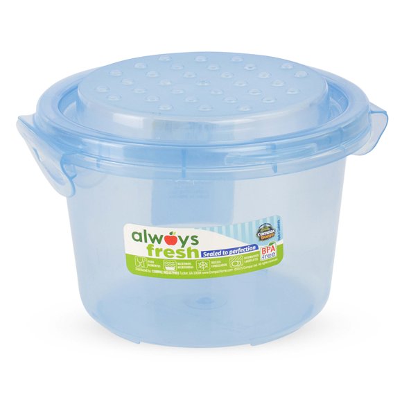 Compac Home Always Fresh Food Container Round Dots Container - 16oz - Ocean Blue