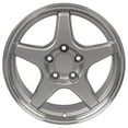 thumbnail image 2 of 17 inch Rim fits 97-04 Chevrolet Corvette ZR1 Silver Machined Lip Aluminum Wheel Direct Fit, 2 of 4
