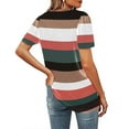 thumbnail image 5 of HAPIMO Sales Shirts for Women Scoop Neck Tee Shirt Casual Comfy Pullover Tops Teen Grils Fashion Clothes Short Sleeve Striped Daisy Print Womens Summer Tops Red XL, 5 of 7