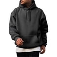 thumbnail image 2 of Resicozy Fleece Hoodies for Men Long Sleeve Hooded Sweatshirt Casual Basic Pullover Hoodie with Pocket Dark Gray XL, 2 of 4