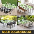 thumbnail image 5 of St Patrick's Day Table Cloths for 4 Foot Rectangle Tables, Lucky Shamrock Leaf Plants Spring Green Patio Waterproof Elastic Fitted Tablecloths, Washable Rectangular Table Cover for Camping, 5 of 8