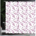 thumbnail image 4 of Ambesonne Purple Shower Curtain, Blooming Flowers Nature, 69"Wx84"L, Violet Green, 4 of 5