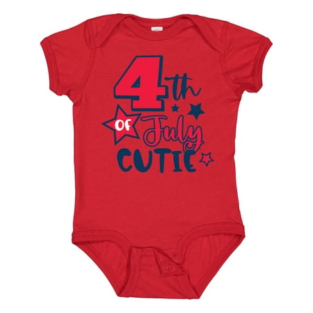 

Inktastic 4th of July Cutie with Stars Boys or Girls Baby Bodysuit