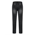 thumbnail image 4 of Mens Pants Casual Straight Ripped Hole Trousers Jeans Pants Full Length Pants Pantalones Para Hombre Black L, 4 of 5