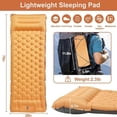 thumbnail image 5 of Eurhowing Inflating Sleeping Pad with Pillow, 4.7" Thick Camping Mattress with Built-in Foot Pump, Waterproof Air Mattress for Backpacking Hiking Travel, Orange, 5 of 7
