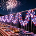 thumbnail image 2 of Lighted Foil Wreath 72.00in 40 LED Red White Blue Luminous Foil Garland, Glowing Hanging Wreath, Foil Streamer with Lights for Party, Celebration & 4th of July Festival Decor, 2 of 9
