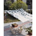 thumbnail image 3 of Sun Shade Sail 14x18Ft Plants Gradient Blue Leaves Farmhouse Style Linen Texture Uv Block Sunshade Canopy Outdoor Shade Cover Rectangle Shade Cloth For Patio Garden Yard Deck Pergola, 3 of 6