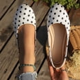 thumbnail image 2 of KIJBLAE Women's Polka Dot Print Low Cut Flats, Retro Slip On Lazy Trendy Daily Casual Flat Shoes White 42, 2 of 9