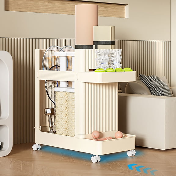 Multi-functional Storage Stand w/Wheels Rolling Workout Equipment Storage Rack