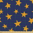 thumbnail image 2 of Ambesonne Sky Fabric by the Yard Upholstery, Continuous Whimsical Stars Art, 10 Yards, Dark Blue and Orange, 2 of 5