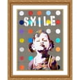 thumbnail image 2 of Stephen Chambers 15x18 Gold Ornate Wood Framed With Double Matting Wall Art Titled - Smile Girl, 2 of 6