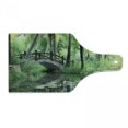 thumbnail image 1 of Peace Garden Cutting Board, Green Landscape in South China Palm Trees and Bushes Growth Nature, Decorative Tempered Glass Cutting and Serving Board, Wine Bottle Shape, Green Grey Brown, by Ambesonne, 1 of 1