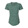 thumbnail image 2 of Adidas - Women's Mèlange Tech V-Neck T-Shirt - A373 - Collegiate Green Melange, 2 of 3