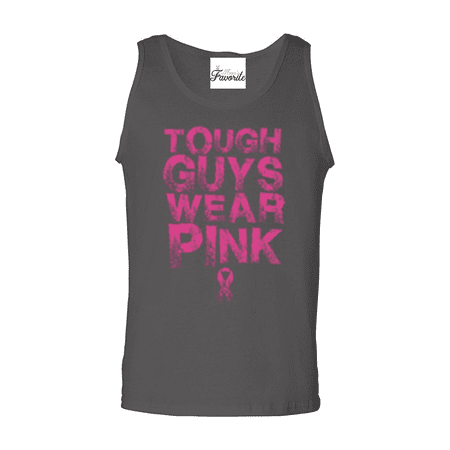 Tough Guys Wear Pink Men's Tank Top Breast Cancer Awareness Tank (Best Tank Tops For Guys)
