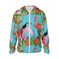 thumbnail image 1 of Fotbe Tropical Jungle Flamingo Chaqueta con Protección Solar UPF 50+ para Hombre y Mujer, Camisa con Capucha y Bolsillos-Large, 1 of 7