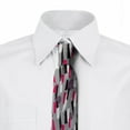 thumbnail image 2 of Abstract Necktie, Colorful Trapezoid Stripes, Dress Tie, 3.7", Magenta Pale Eggplant, by Ambesonne, 2 of 3