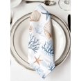 thumbnail image 2 of nqOlkjepod Coastal Ocean Cloth Napkins Set of 6 Reusable Dinner Napkins, Coral Starfish Marine Life Shell Conch Cocktail Napkin Washable Table Napkins for Wedding/Holiday Party/Baby Shower 20"x20", 2 of 8