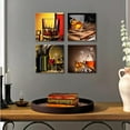 thumbnail image 6 of Wine Glass Canvas Wall Art for Kitchen Dining Room Wall Decor Still Life Pictures Modern Vintage Brown Painting Prints 4 Pieces Framed Artwork for Bar Pub Bedroom Home Decoration Ready to Hang 8x8, 6 of 6