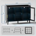 thumbnail image 2 of 47-inch Wine Bar Cabinet with LED Lights, Modern Liquor Cabinet with Wine Racks, Buffet Sideboard & Coffee Bar Station for Living Room, Dining Room & Kitchen, 2 of 6