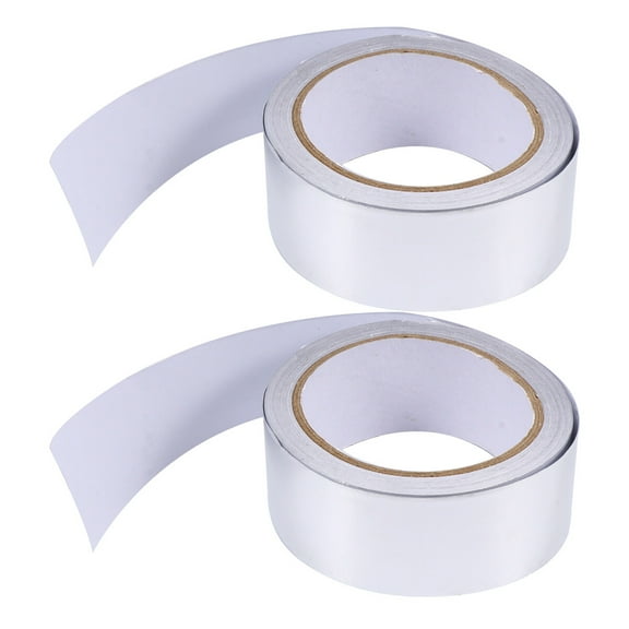 Worgeous Heat Insulation Aluminum Foil Tape for Home Repairing Work Silver 2Pcs