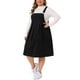 thumbnail image 4 of Vestido de tirantes ajustables plisado para mujer de tallas grandes Agnes Orinda, overol casual de pana con bolsillos 2X negro, 4 of 6