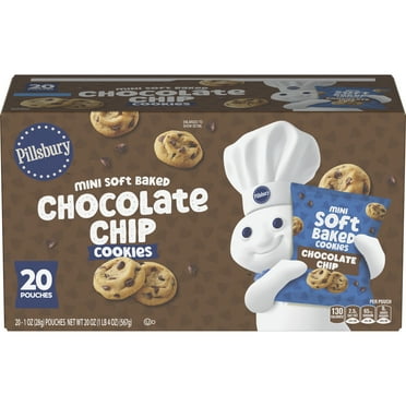 Pillsbury Mini Soft Baked Cookies, Chocolate Chip, Snack Bags, 20 ct