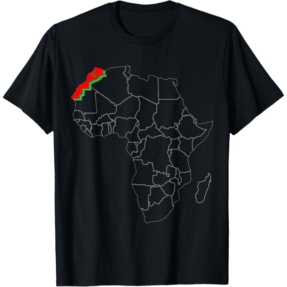 Moroccan Map Flag Shirt Africa Map Morocco Proud Moroccan T-Shirt