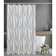 thumbnail image 2 of Extra Long Textured Fabric Shower Curtain 72 Inches Width by 84 Inches Length, Sage Printed Dancing Bathroom Curtains Machine Washable, 2 of 6