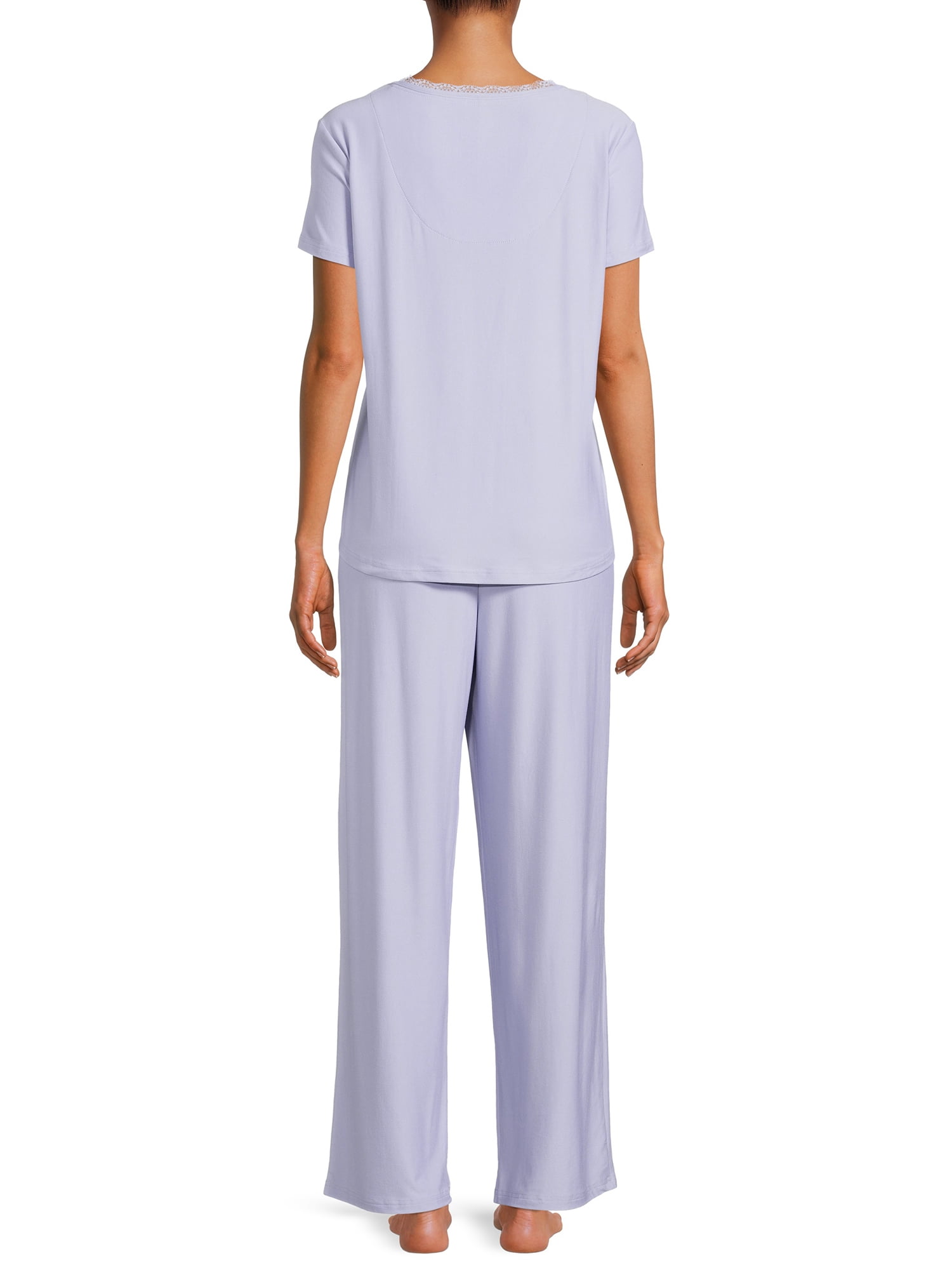 Short Sleeve Top with Lace and Pants 